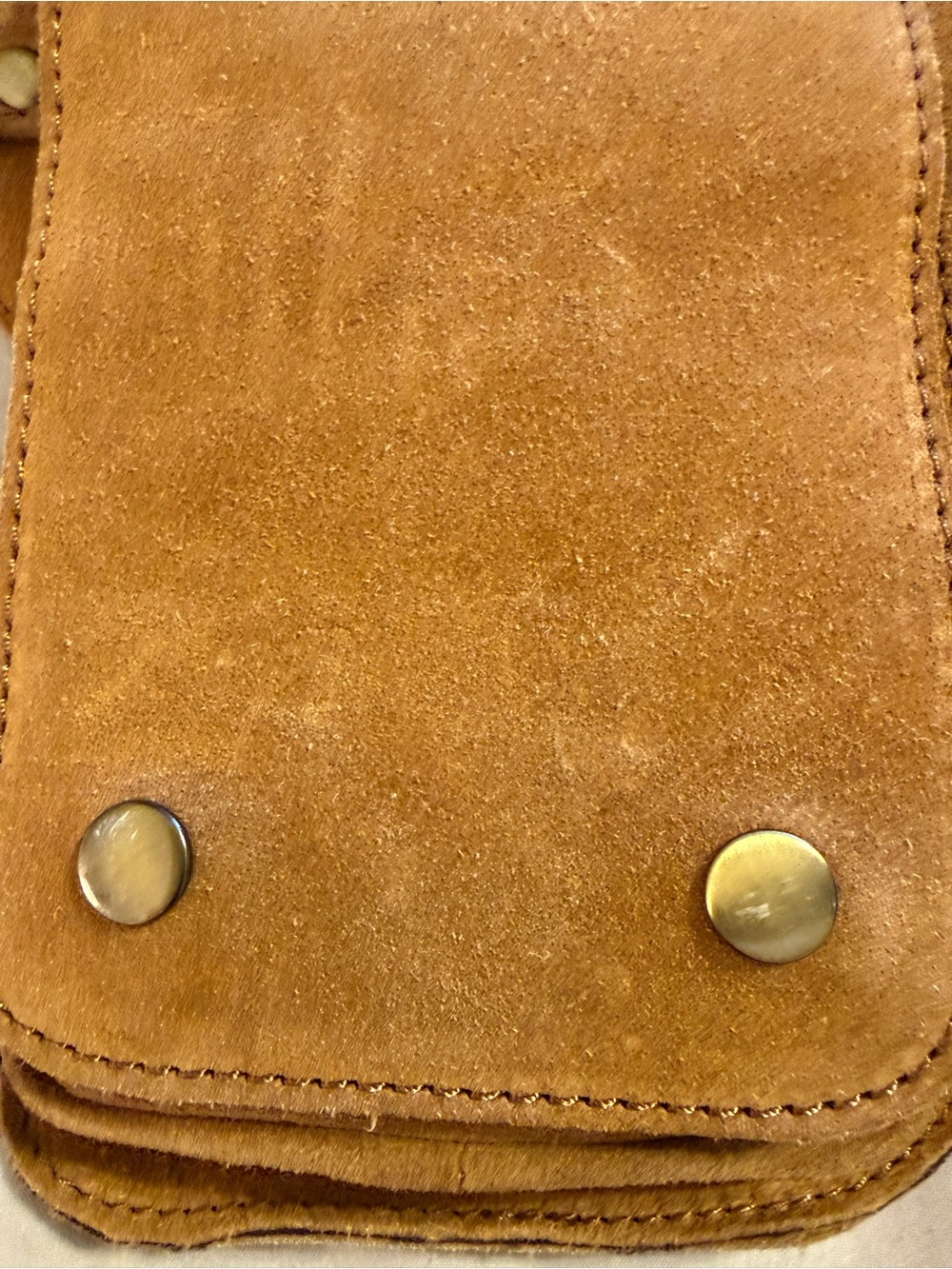 New Suede Tan Waist Bag with Dual Front Pouches - Picture 2 of 11
